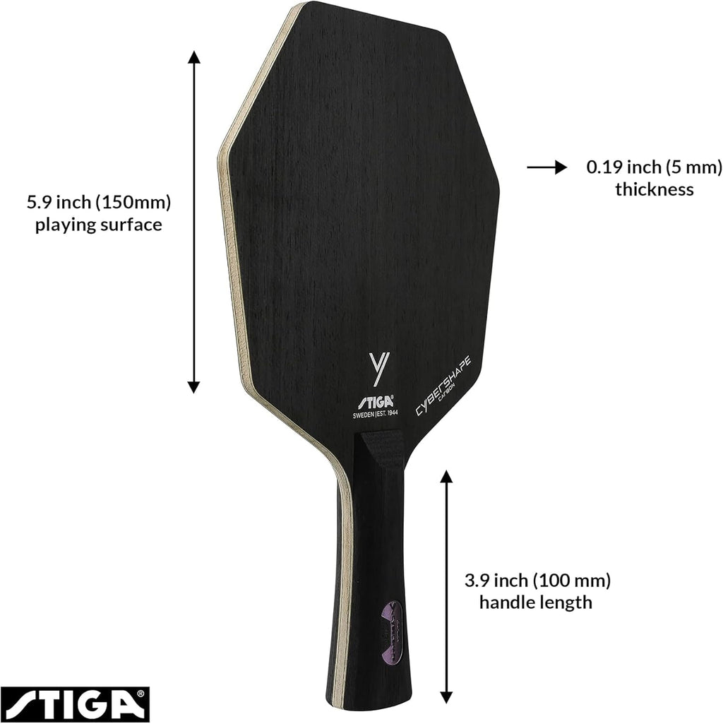 Cybershape Carbon Table Tennis Blade | Ping Pong Paddle - Unique Design for Larger Hitting Area & Increased Control - Competition Approved