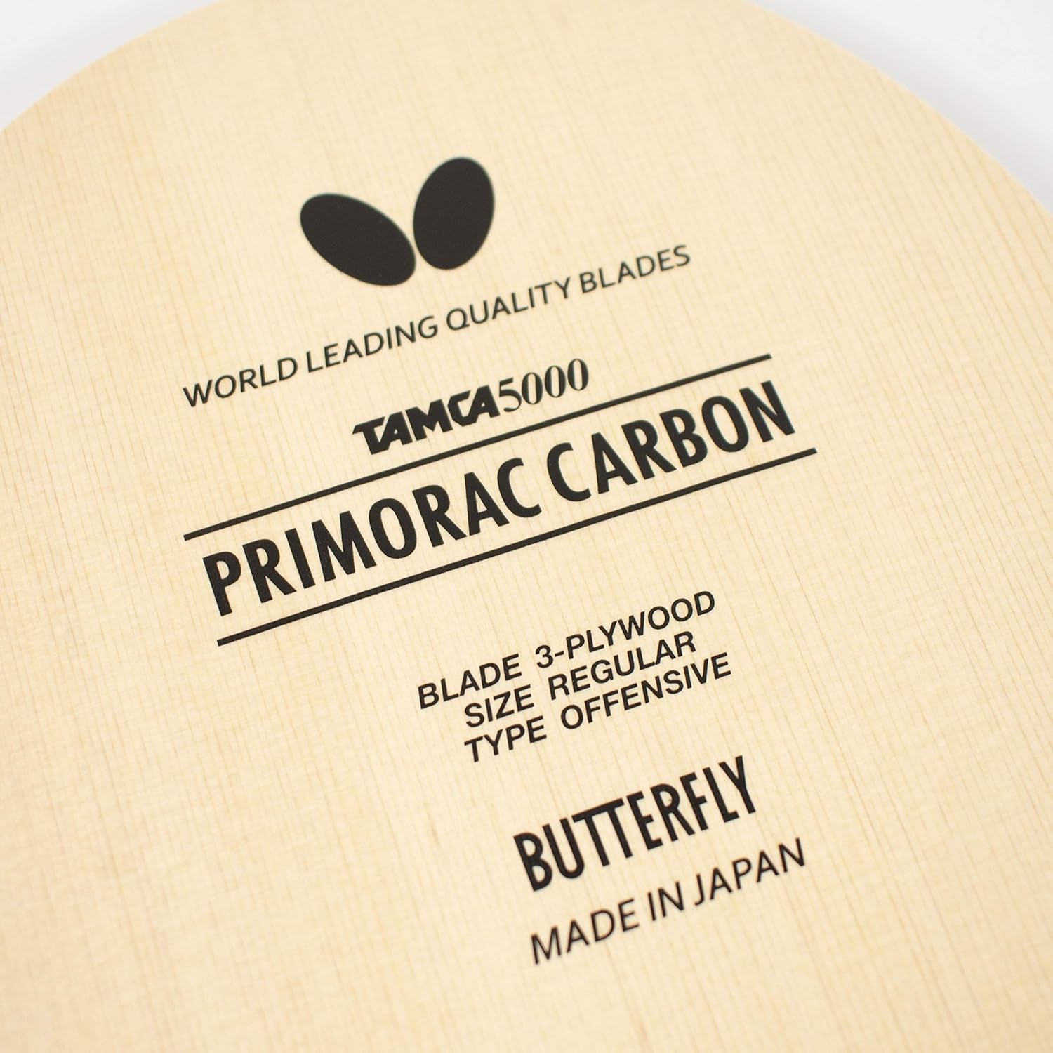Primorac Carbon Blade -  Table Tennis Blade - TAMCA 5000 Carbon Fiber Blade - Cypress Wood Fiber Blade - Professional Table Tennis Blade - FL and ST Handle Type - Made in Japan