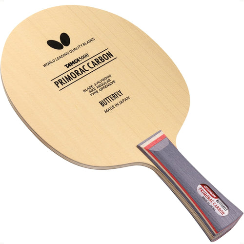 Primorac Carbon Blade -  Table Tennis Blade - TAMCA 5000 Carbon Fiber Blade - Cypress Wood Fiber Blade - Professional Table Tennis Blade - FL and ST Handle Type - Made in Japan